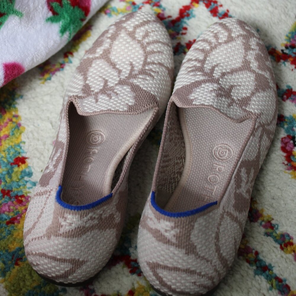 Rothy’s Lily Loafer Grey/Pink Knit Flats Size 7 - Picture 2 of 3